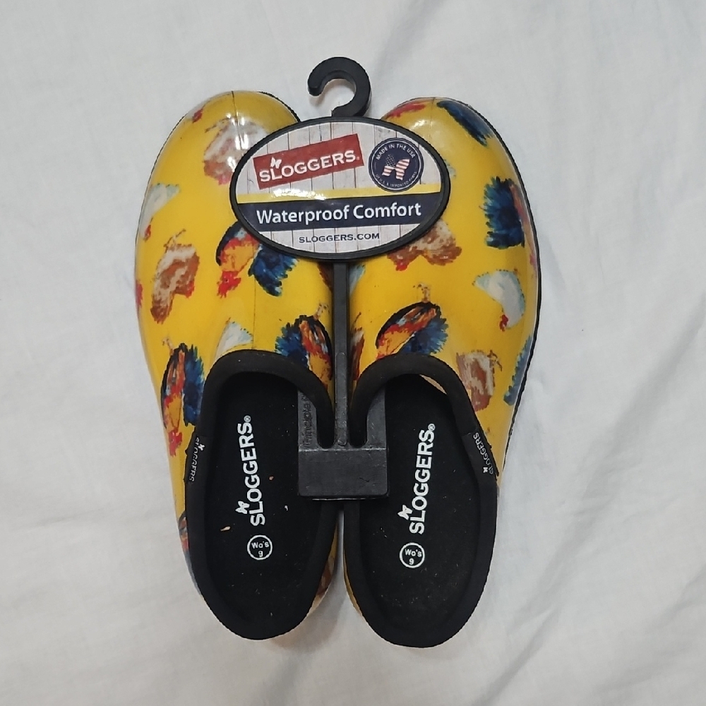 Sloggers Womens Sz 9 NEW Yellow Rain Boots Chicken Pattern Farm Boots